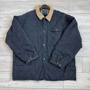 Urban Equipment Barn Jacket Men's 2XL Black Corduroy Collar Plaid Lined Coat